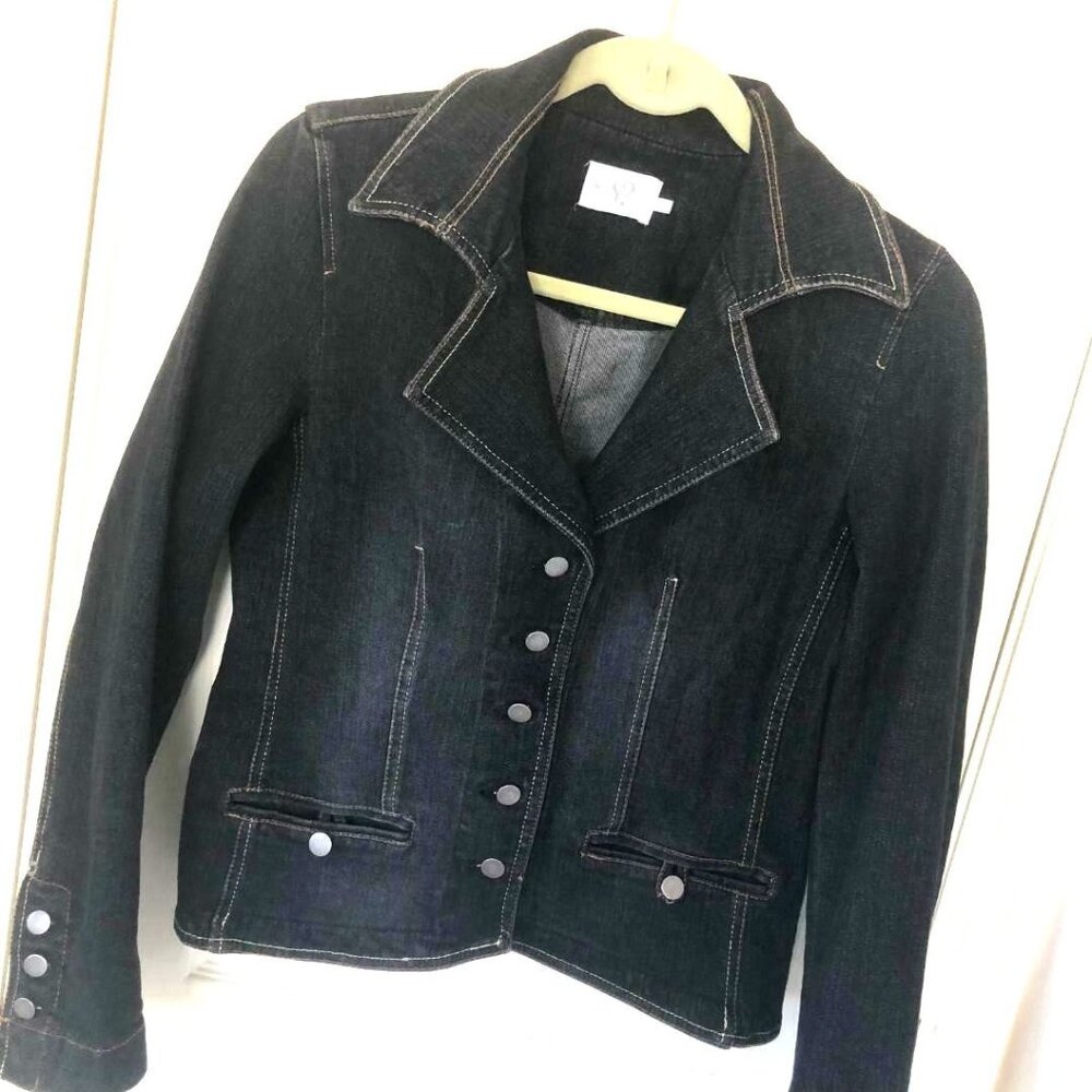 Y2K Vintage MORRISSEY Womens 8 Denim Crop‎ Jacket $325 Goth Grunge Metal Buttons